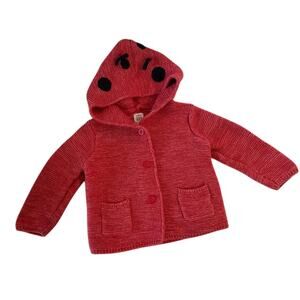 Gap‎ Ladybug Hoodie Red & Navy Size 6-12 months
